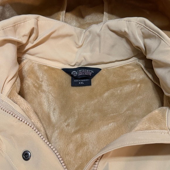 Mondetta Long Soft Shell Hooded Jacket Fleece Interior Light tan size XXL NWT - Picture 5 of 10